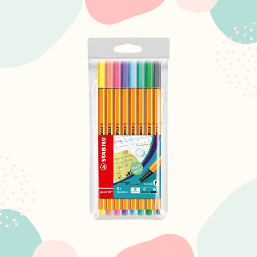 Stabilo cienkopisy Point 88 pastelowe 8 kol Zestaw.png