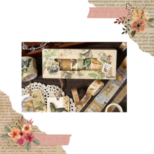 TAŚMY WASHI W ODCIENIACH BRĄZU - 8 SZT