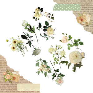 FOLIOWE NAKLEJKI DO SCRAPBOOKINGU - BIAŁE RÓŻE (10 SZT)