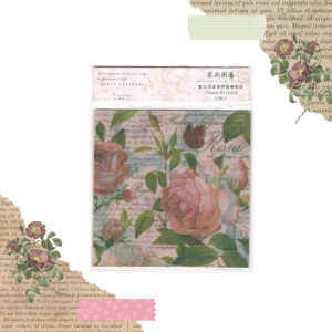 ZESTAW 15 PAPIERÓW DO SCRAPBOOKINGU - RÓŻE (ZŁOCENIA)