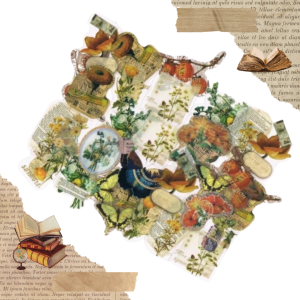 FOLIOWE NAKLEJKI DO SCRAPBOOKINGU - STARA KSIĄŻKA - ZŁOCONE (30 SZT)