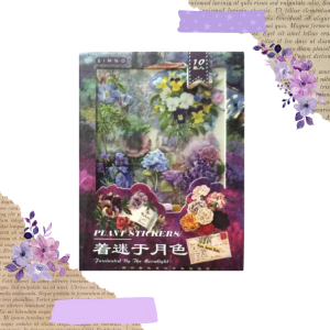 FOLIOWE NAKLEJKI DO SCRAPBOOKINGU - FIOLETOWE KWIATY (10 ARKUSZY)