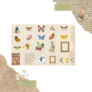 FOLIOWE NAKLEJKI DO SCRAPBOOKINGU - RETRO MOTYLE (20 SZT)